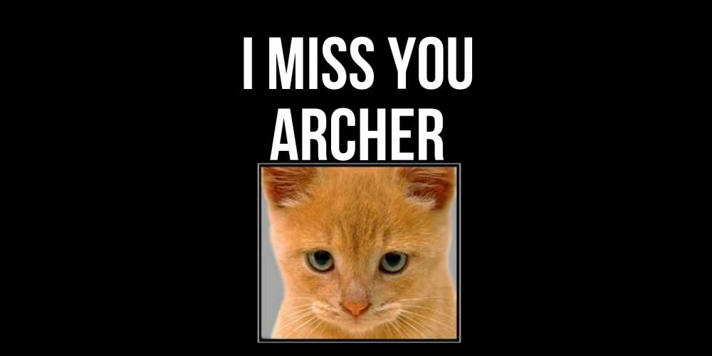 Greetings card с именем, Archer I miss you открытки рыжий котенок скучает по тебе Greetings with text for free download 