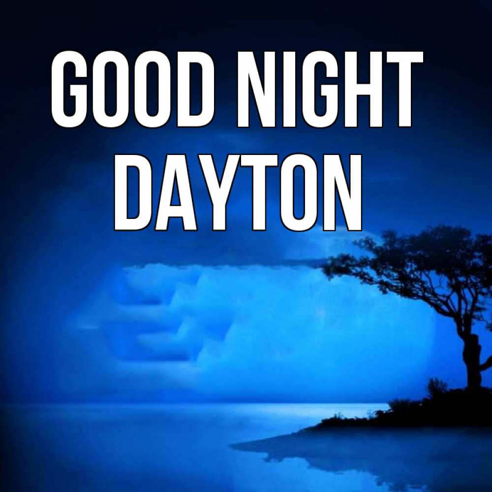 Greetings card с именем, Dayton Good night ночное побережье Greetings with text for free download 