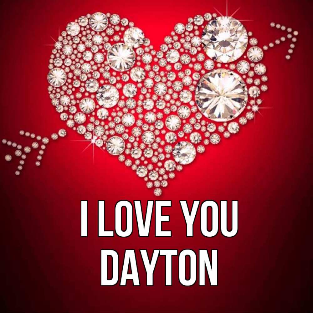 Greetings card с именем, Dayton I love you стрела купидона Greetings with text for free download 