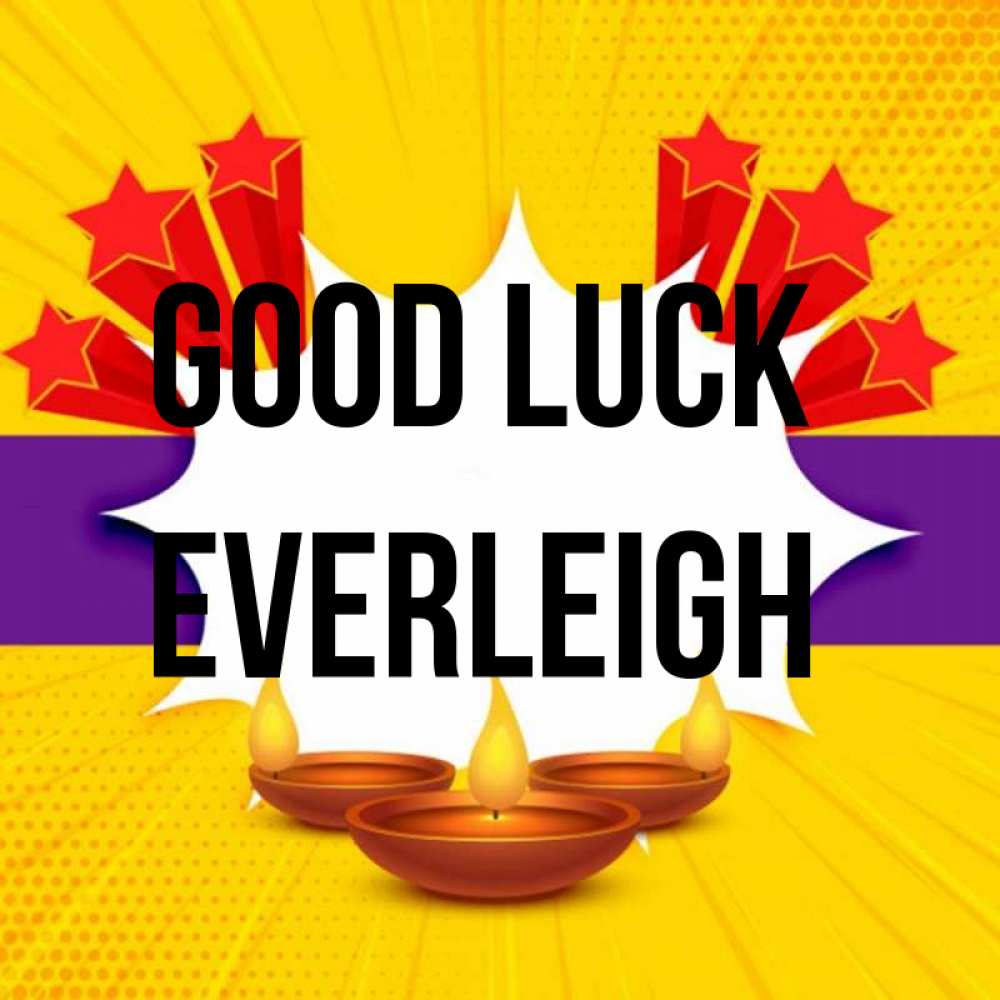 Greetings card с именем, Everleigh Good luck векторное изображение Greetings with text for free download 
