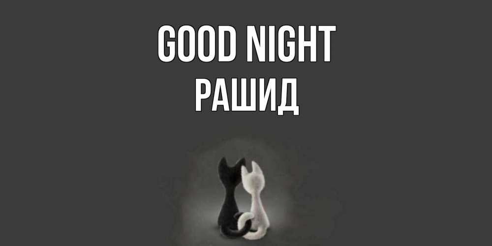Greetings card с именем, Рашид Good night коты Greetings with text for free download 