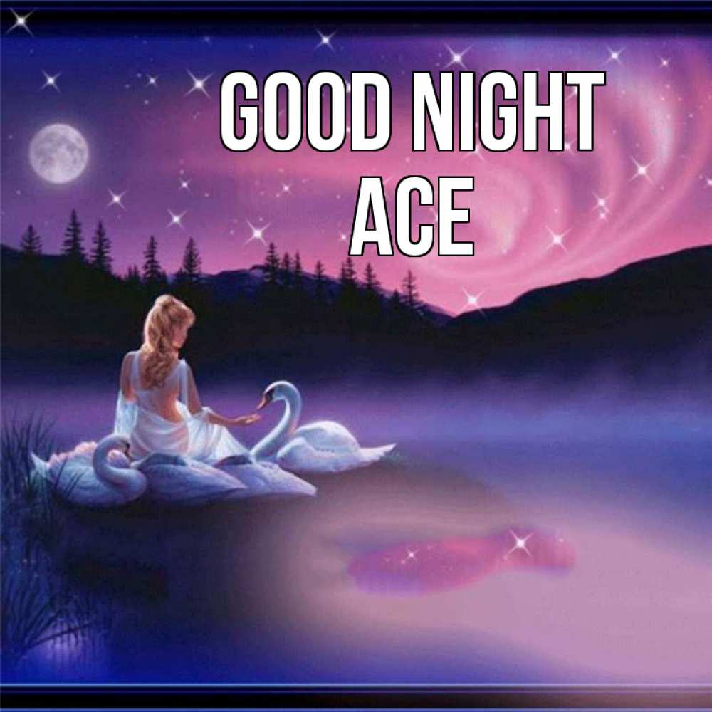Greetings card с именем, Ace Good night луна Greetings with text for free download 