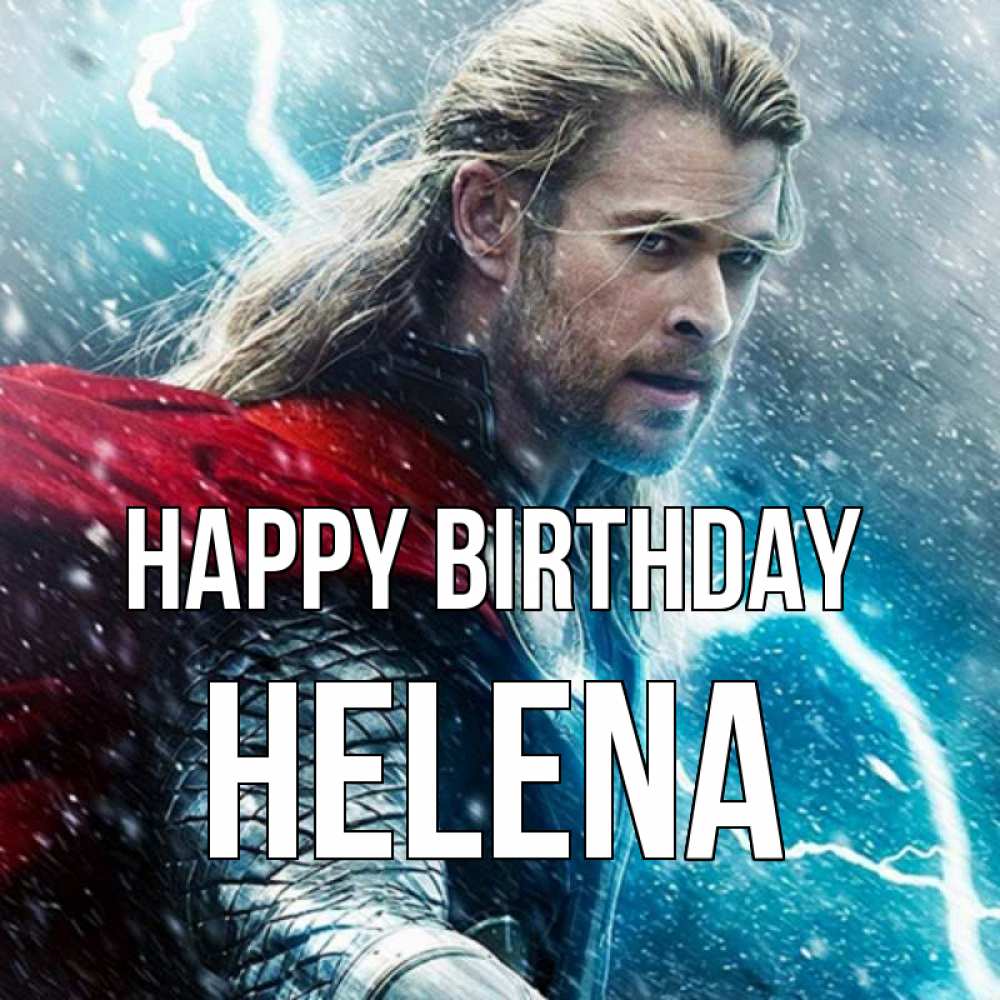 Greetings card с именем, Helena Happy Birthday марвел боги Greetings with text for free download 