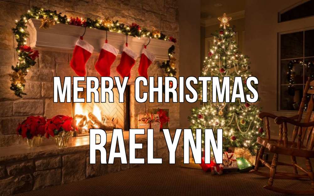 Greetings card с именем, Raelynn Merry Christmas рождество Greetings with text for free download 