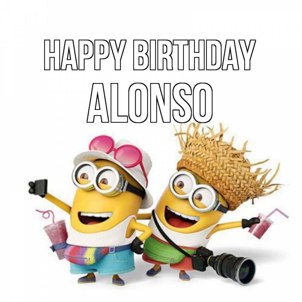 Greetings card с именем, Alonso Happy Birthday праздник с танцами Greetings with text for free download 