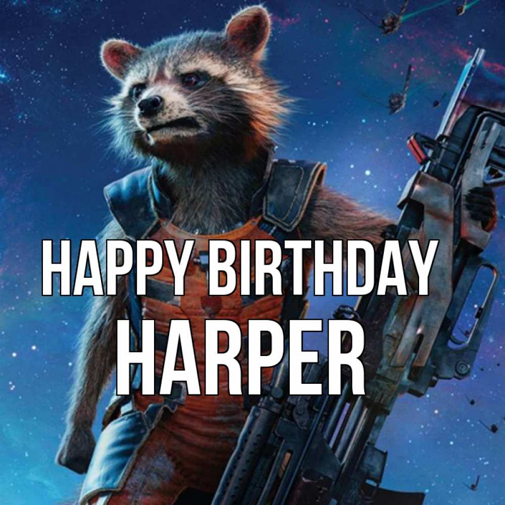 Greetings card с именем, Harper Happy Birthday реактивный Рокета Greetings with text for free download 