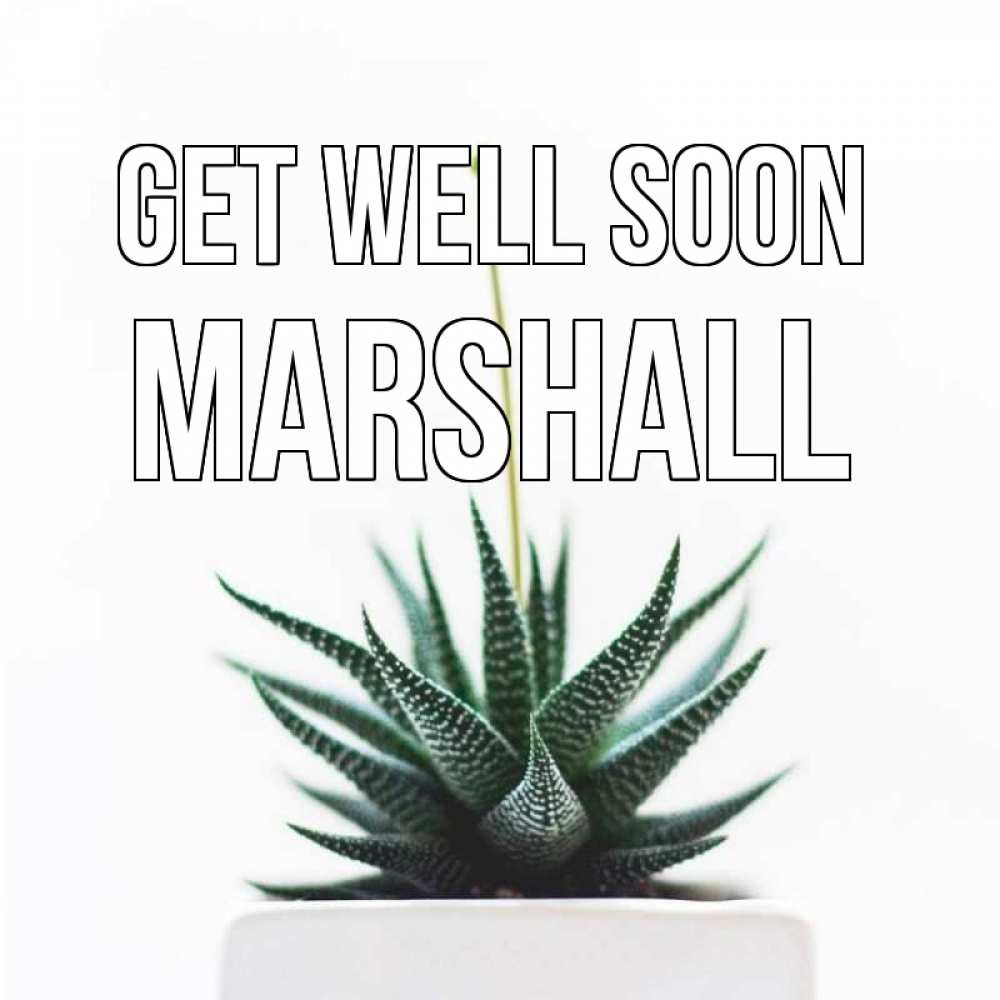 Greetings card с именем, Marshall Get well soon короче это непонятная колючка Greetings with text for free download 