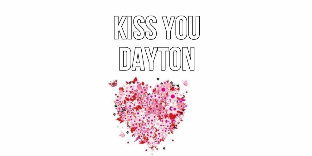 Greetings card с именем, Dayton Kiss you сердце Greetings with text for free download 