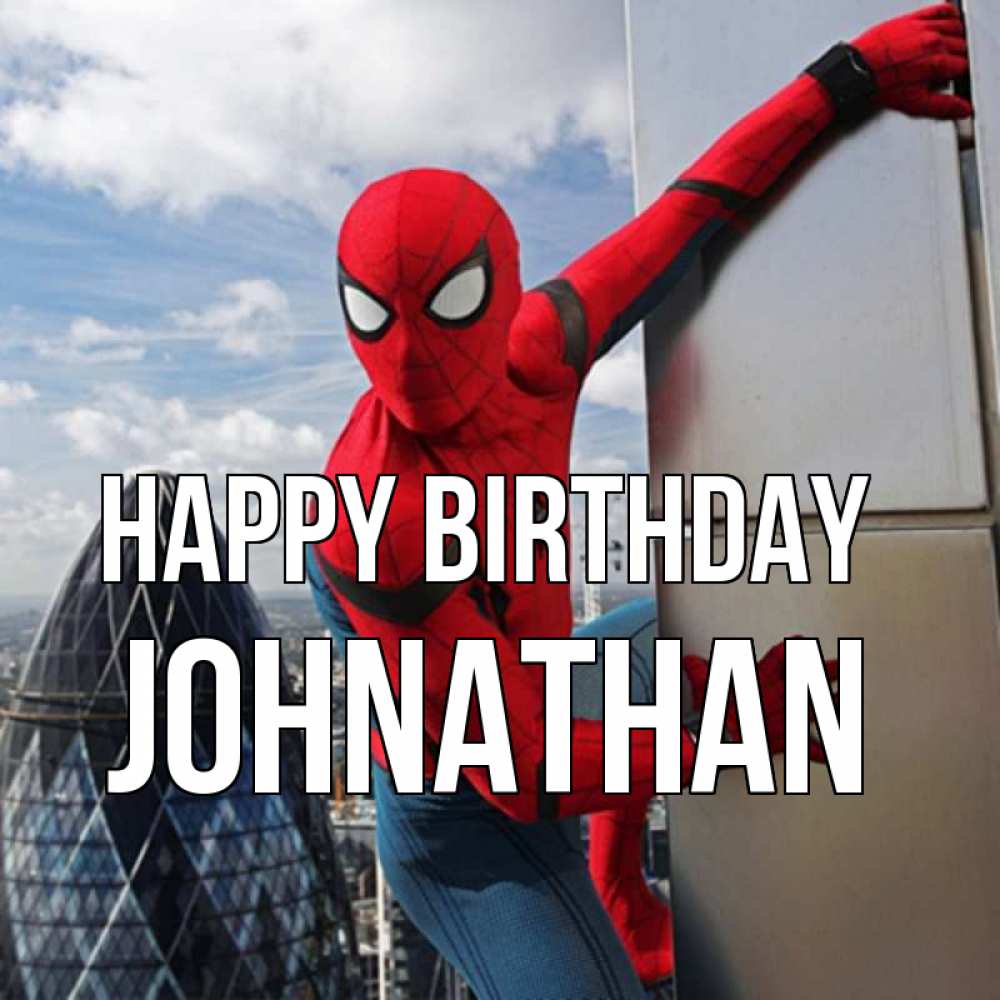 Greetings card с именем, Johnathan Happy Birthday Марвел Greetings with text for free download 