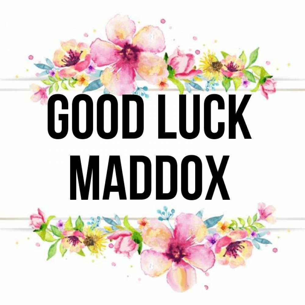 Greetings card с именем, Maddox Good luck пусть повезет 1 Greetings with text for free download 