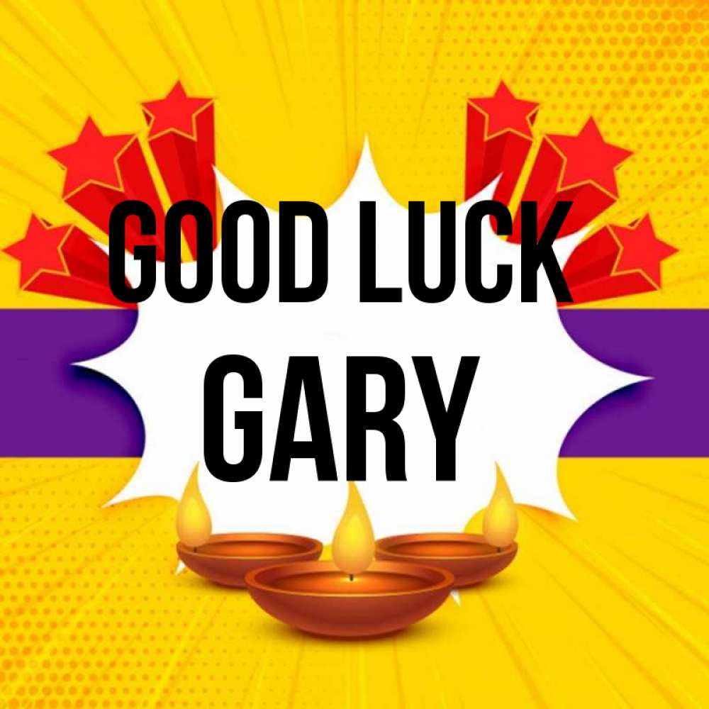 Greetings card с именем, Gary Good luck векторное изображение Greetings with text for free download 