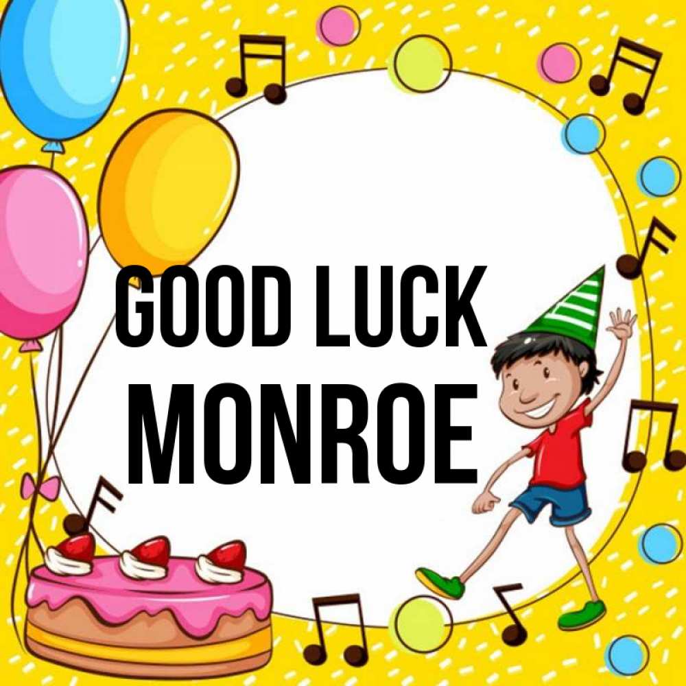 Greetings card с именем, Monroe Good luck открытка 1 Greetings with text for free download 