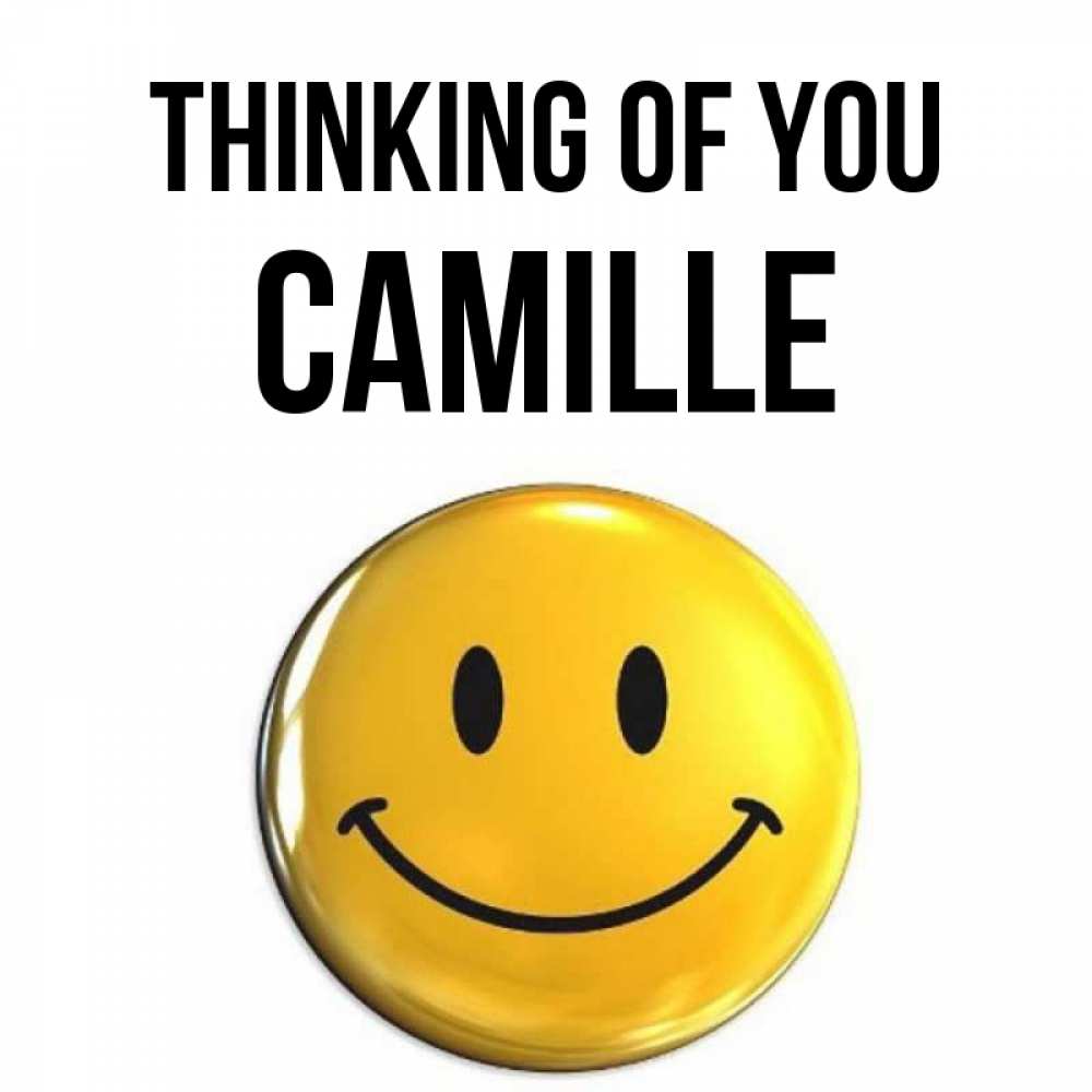 Greetings card с именем, Camille Thinking of you создать открытку с подписью своими руками Greetings with text for free download 
