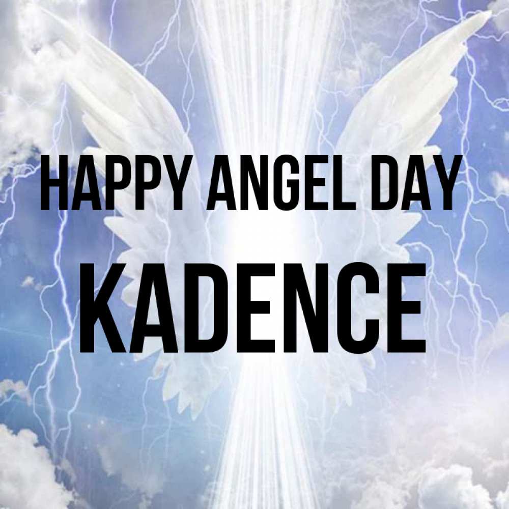 Greetings card с именем, Kadence happy angel day молнии на небе и свет Greetings with text for free download 