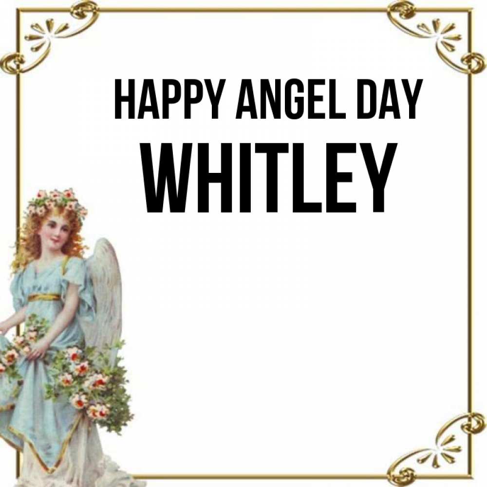 Greetings card с именем, Whitley happy angel day с именинами от девушки ангела Greetings with text for free download 