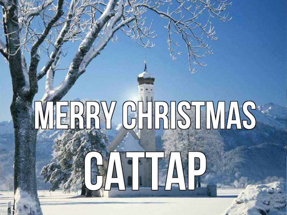 Greetings card с именем, САТТАР Merry Christmas зима, храм, костел Greetings with text for free download 