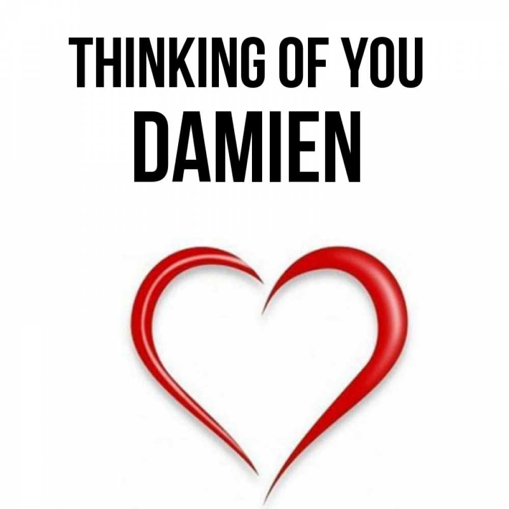 Greetings card с именем, Damien Thinking of you для возлюбленной Greetings with text for free download 