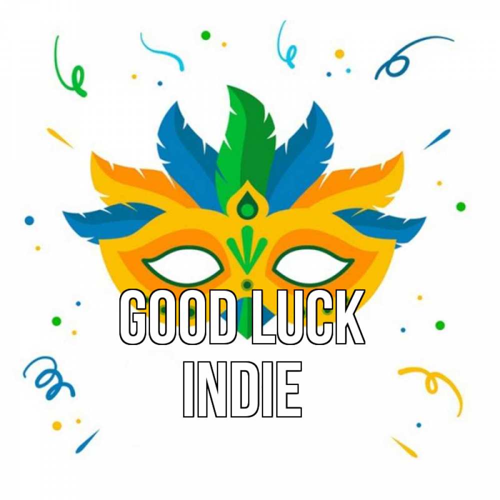 Greetings card с именем, Indie Good luck конфети Greetings with text for free download 