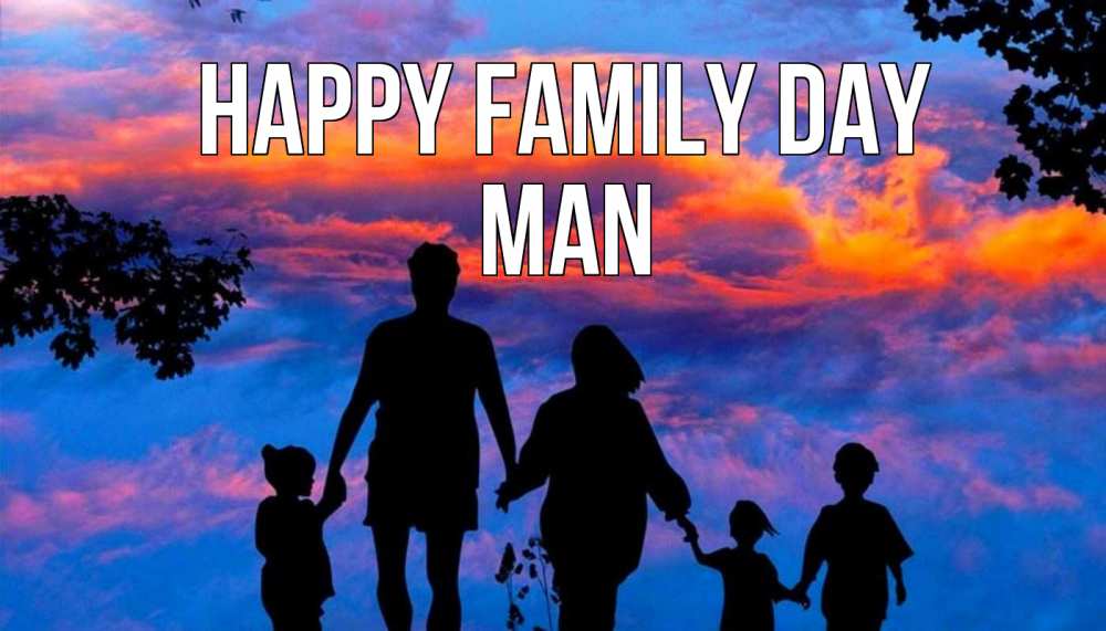 Greetings card с именем, man happy family day семья Greetings with text for free download 