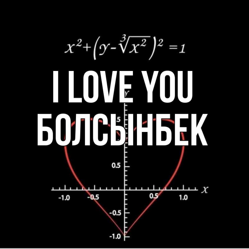 Greetings card с именем, Болсынбек I love you сердечная формула Greetings with text for free download 