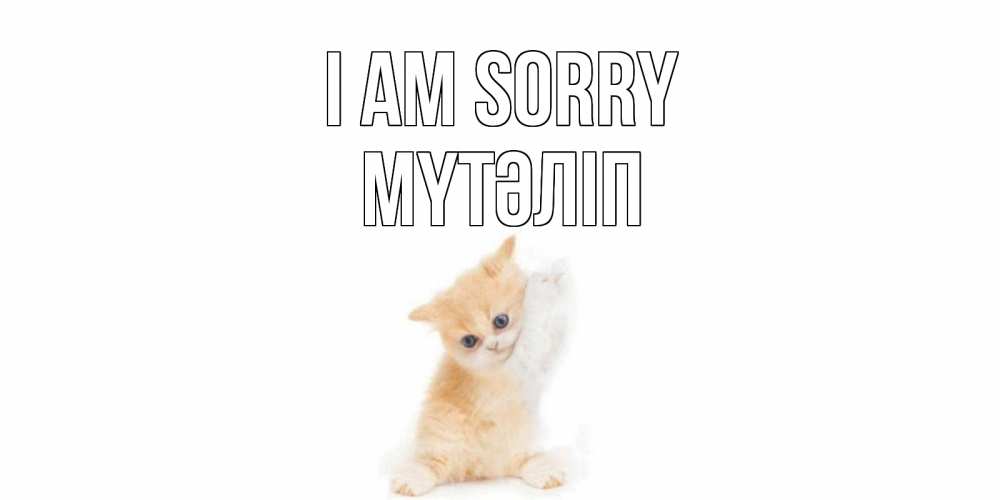 Greetings card с именем, МҮТӘЛІП I am sorry кот Greetings with text for free download 