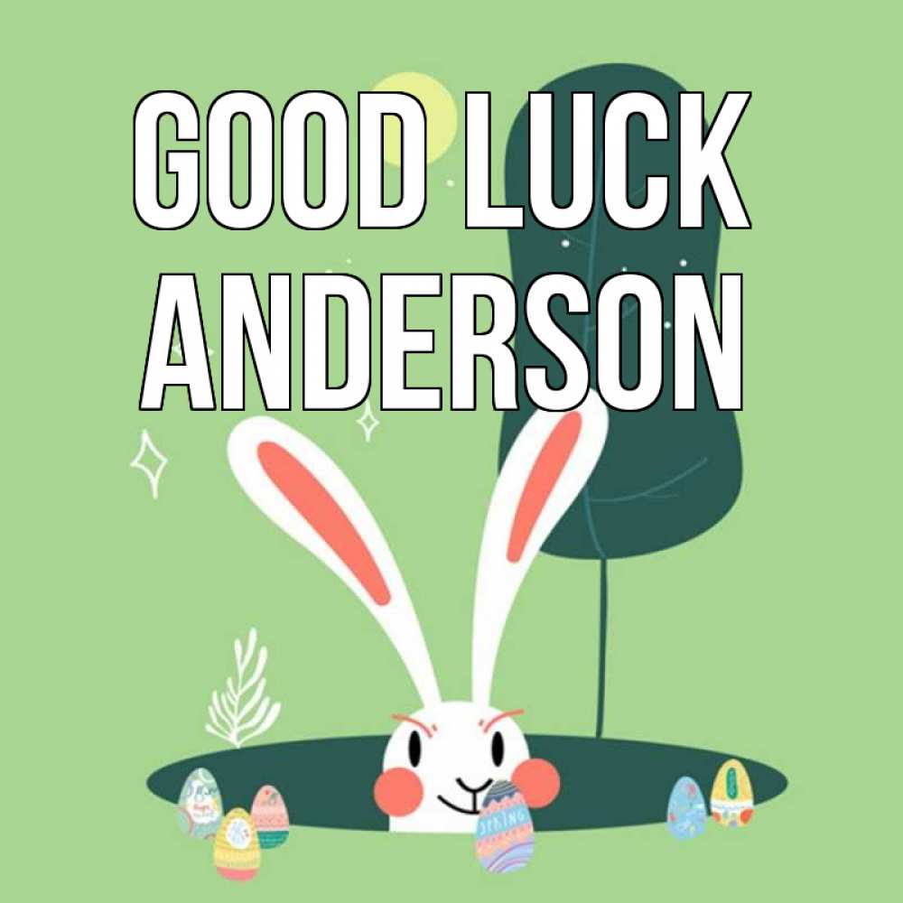 Greetings card с именем, Anderson Good luck заяц Greetings with text for free download 