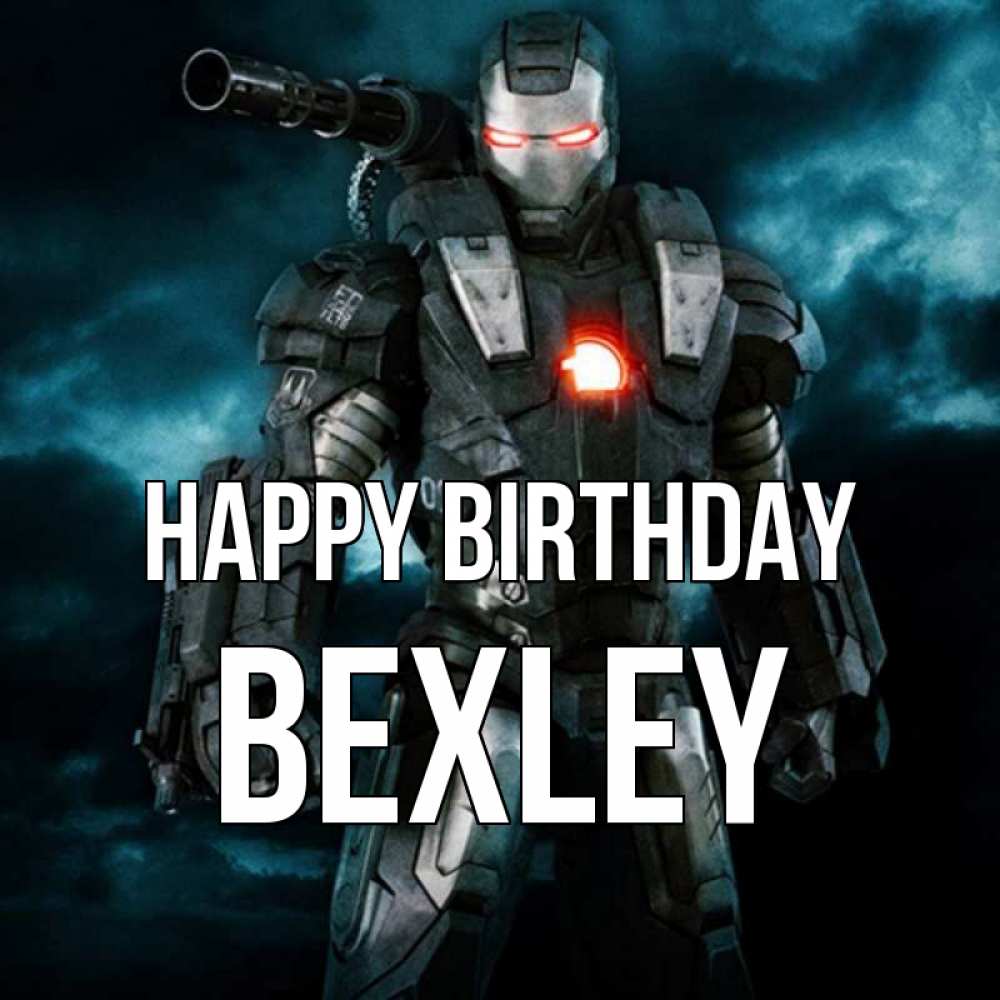 Greetings card с именем, Bexley Happy Birthday марвел супергерой в новом костюме Greetings with text for free download 