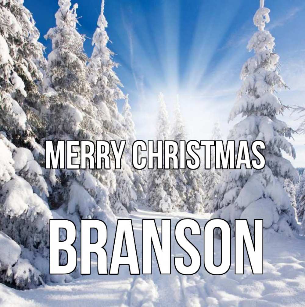 Greetings card с именем, Branson Merry Christmas зима, лес Greetings with text for free download 