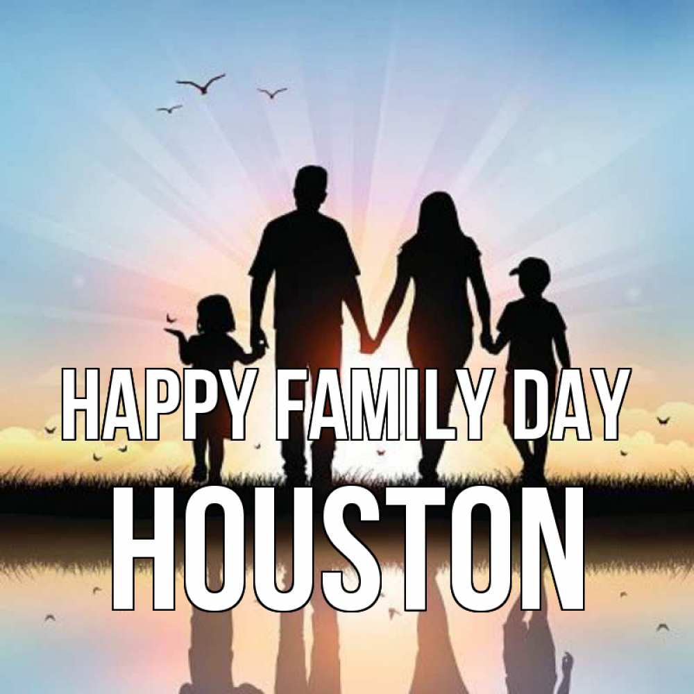 Greetings card с именем, Houston happy family day сын, дочка, мама, папа, море , закат Greetings with text for free download 