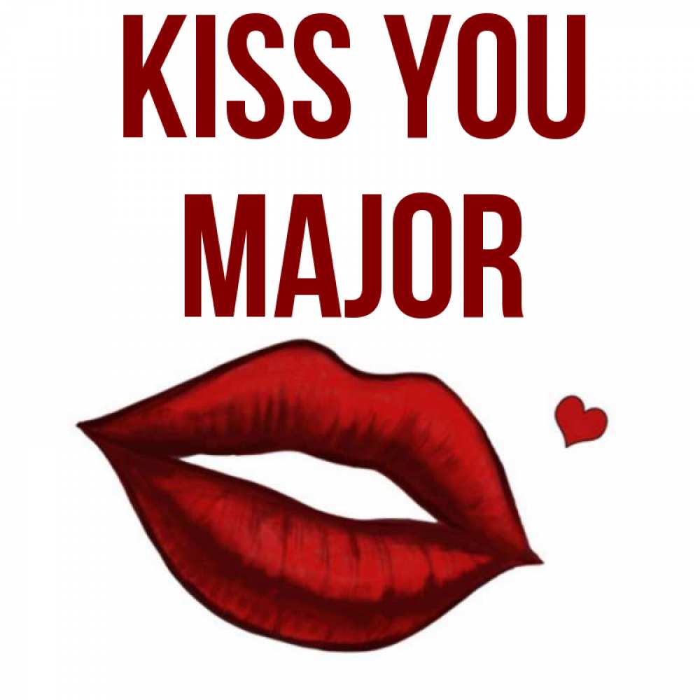 Greetings card с именем, Major Kiss you сердечко и губы целуют Greetings with text for free download 
