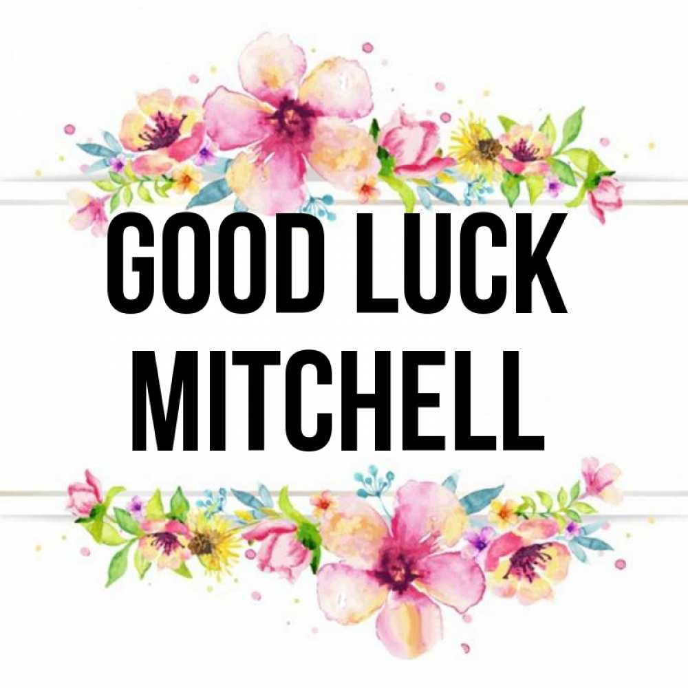 Greetings card с именем, Mitchell Good luck пусть повезет 1 Greetings with text for free download 