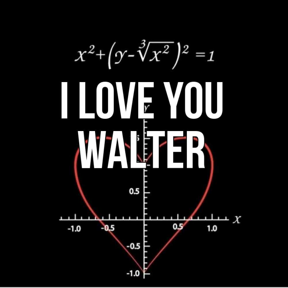 Greetings card с именем, Walter I love you сердечная формула Greetings with text for free download 