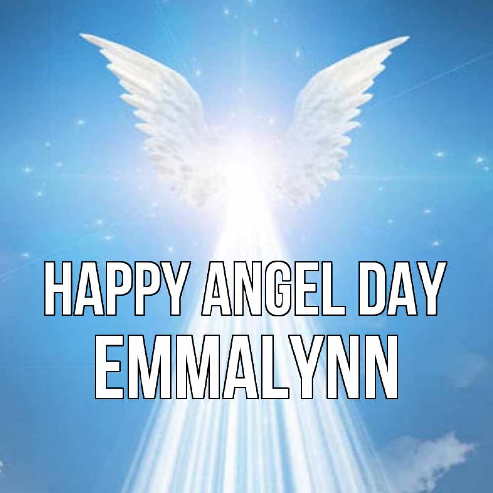 Greetings card с именем, Emmalynn happy angel day поток света Greetings with text for free download 
