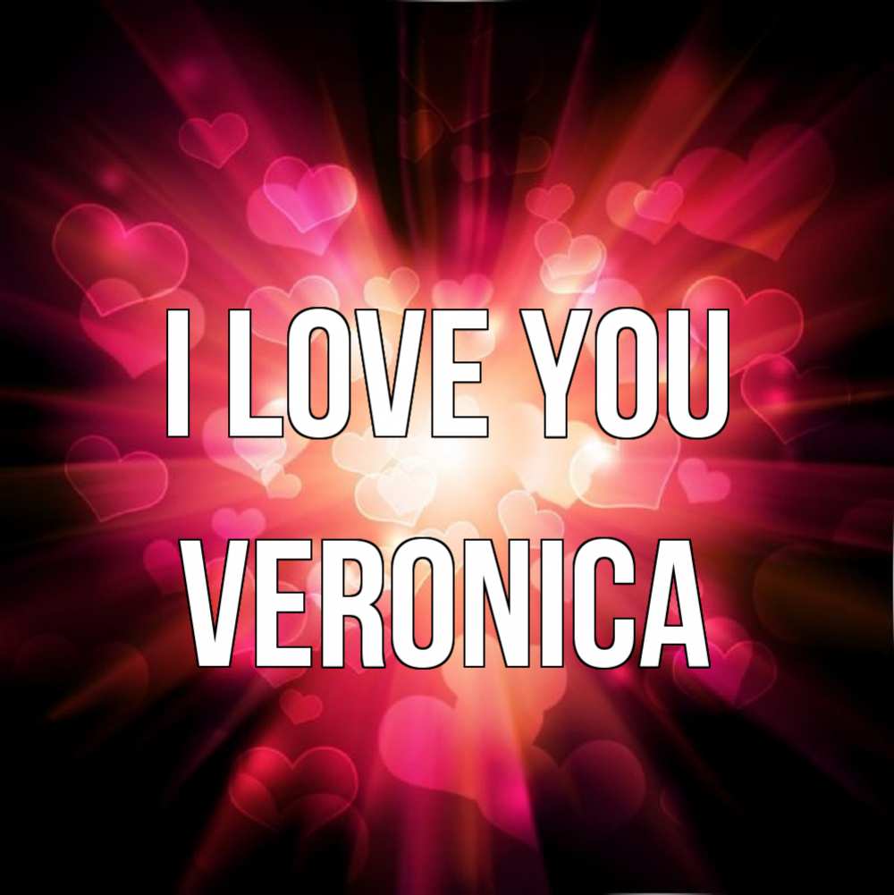 Greetings card с именем, Veronica I love you рамочка 1 Greetings with text for free download 