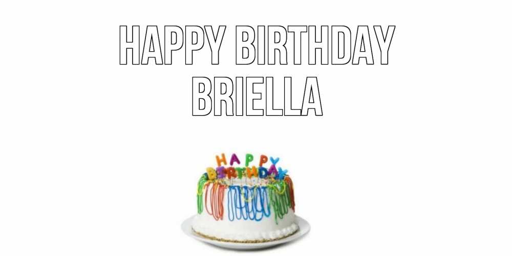 Greetings card с именем, Briella Happy Birthday Тортик Greetings with text for free download 