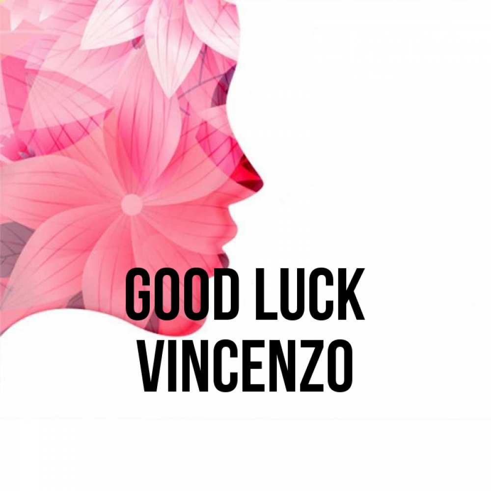 Greetings card с именем, Vincenzo Good luck на удачу Greetings with text for free download 