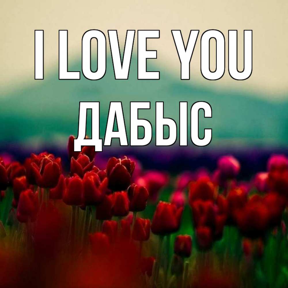 Greetings card с именем, Дабыс I love you тюльпаны 4 Greetings with text for free download 