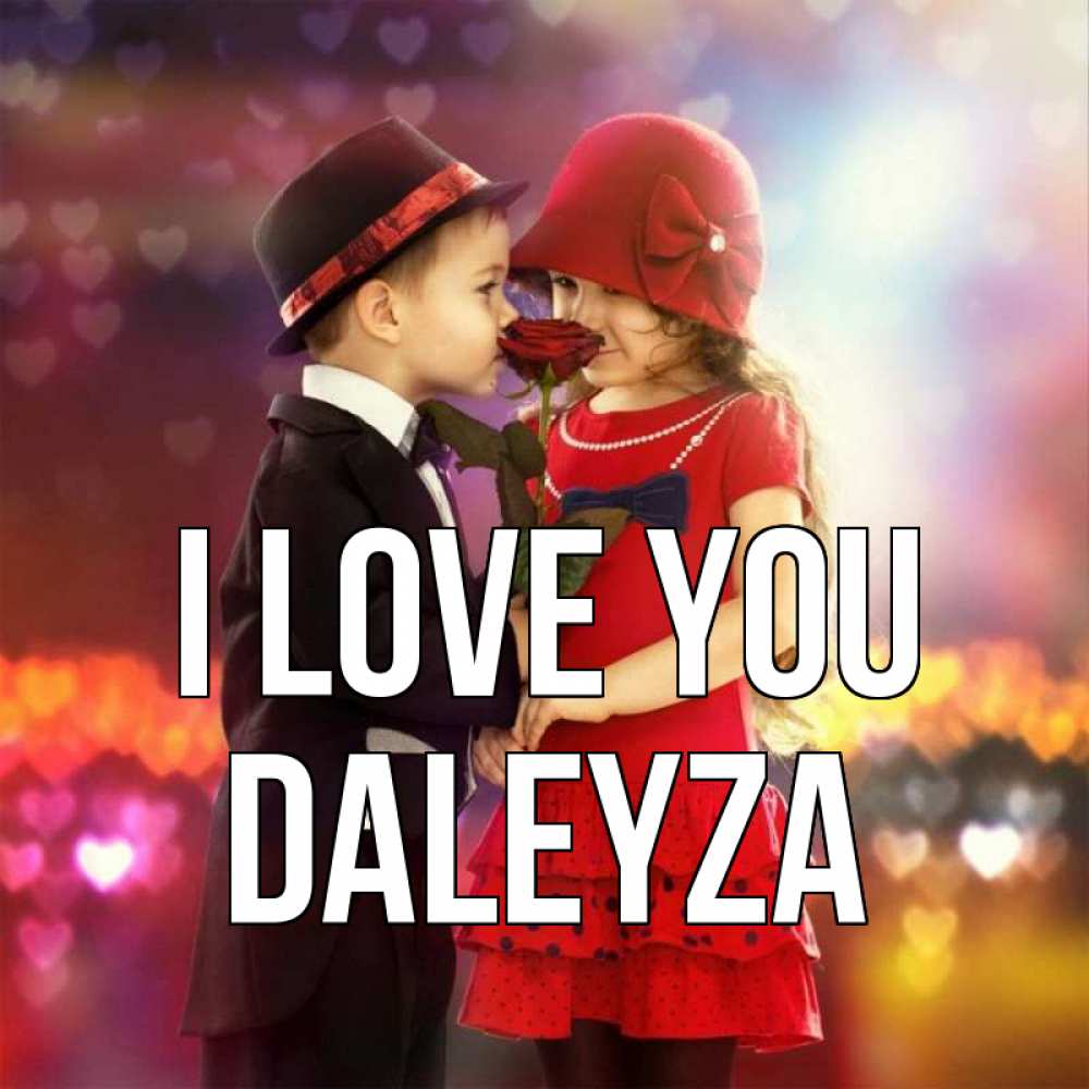 Greetings card с именем, Daleyza I love you черное и красное и роза Greetings with text for free download 