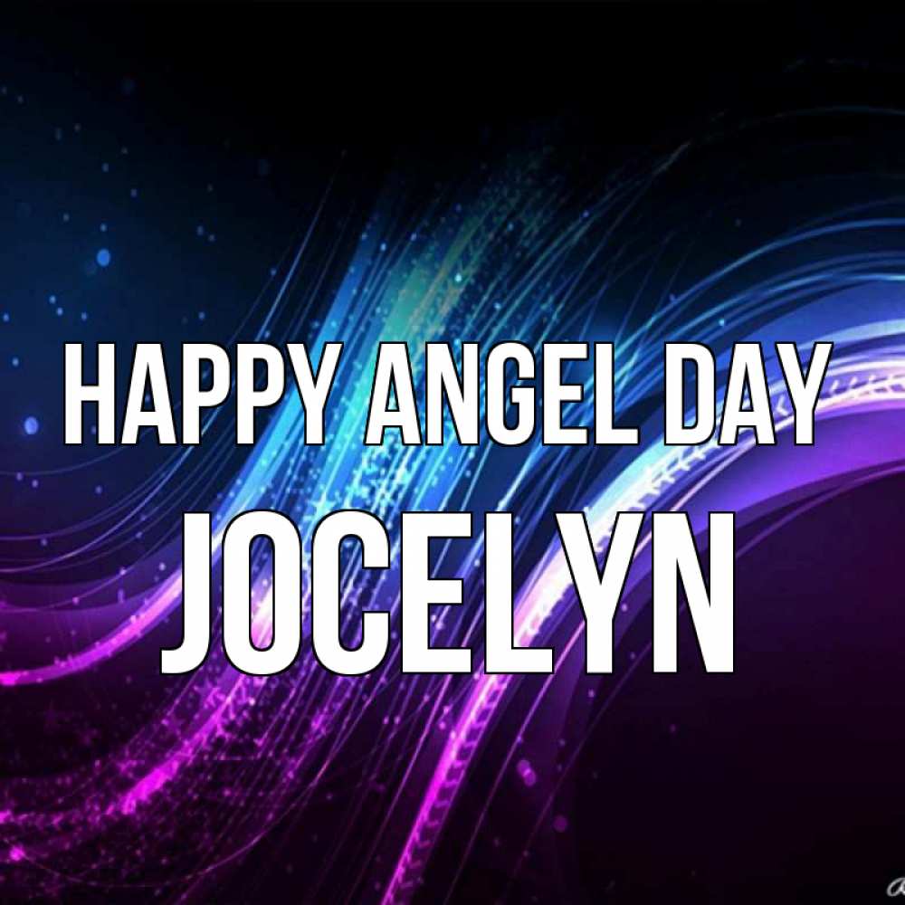 Greetings card с именем, Jocelyn happy angel day фиолетовый фон Greetings with text for free download 
