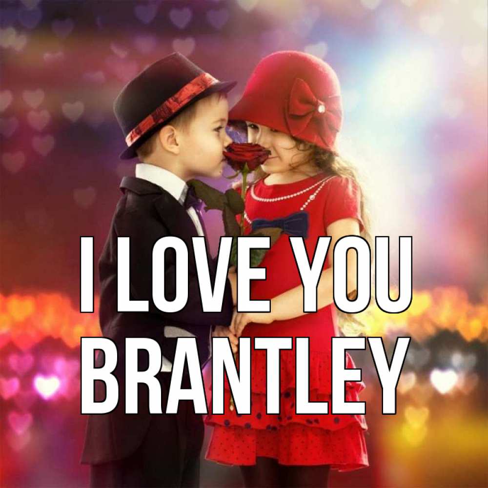 Greetings card с именем, Brantley I love you черное и красное и роза Greetings with text for free download 