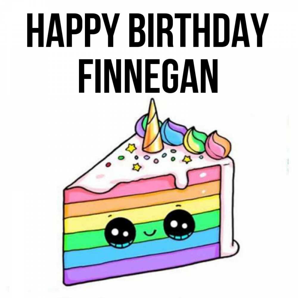 Greetings card с именем, Finnegan Happy Birthday с днем варенья Greetings with text for free download 