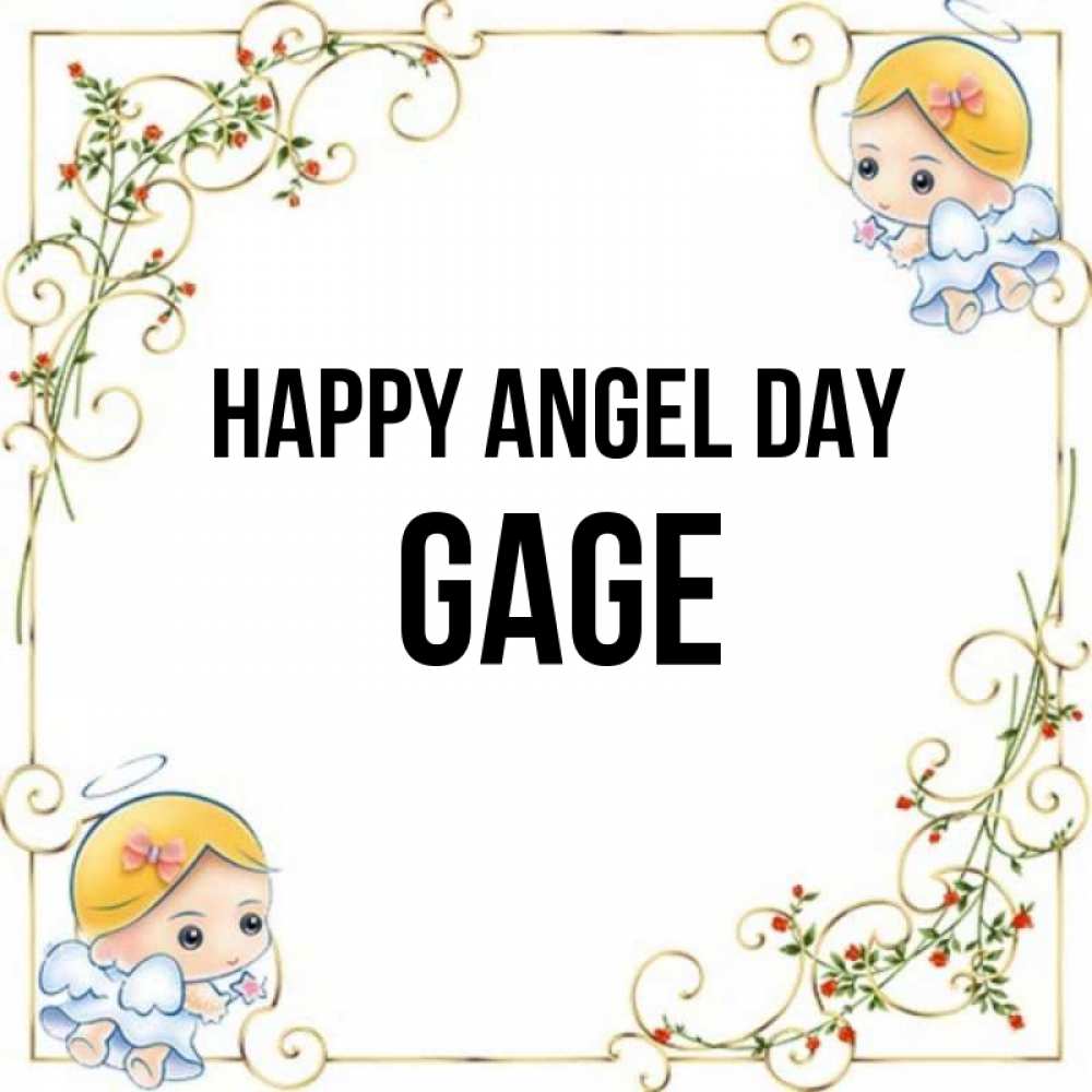 Greetings card с именем, Gage happy angel day девочки ангелы Greetings with text for free download 