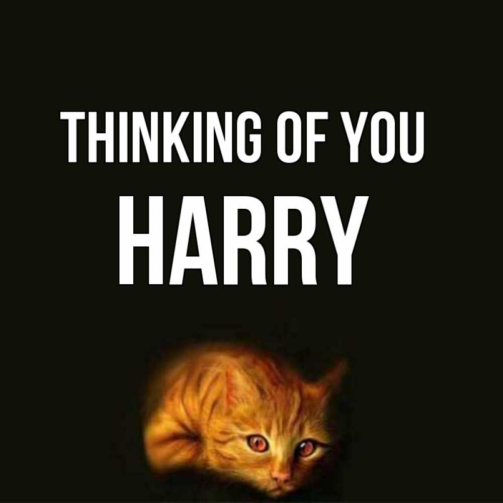 Greetings card с именем, Harry Thinking of you рыжий Greetings with text for free download 