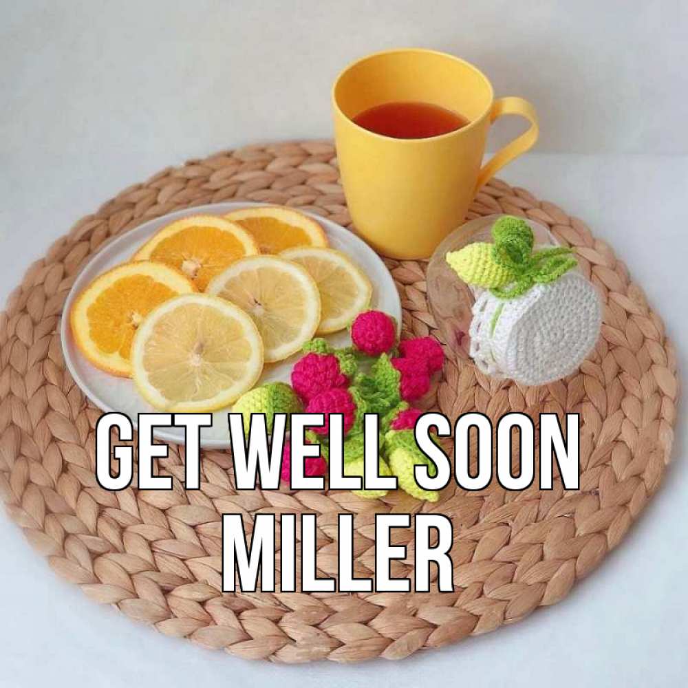 Greetings card с именем, Miller Get well soon вязаные штучки Greetings with text for free download 