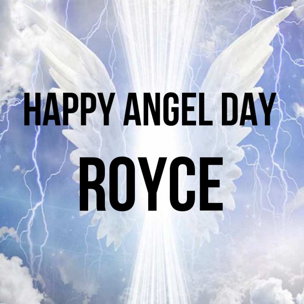Greetings card с именем, Royce happy angel day молнии на небе и свет Greetings with text for free download 