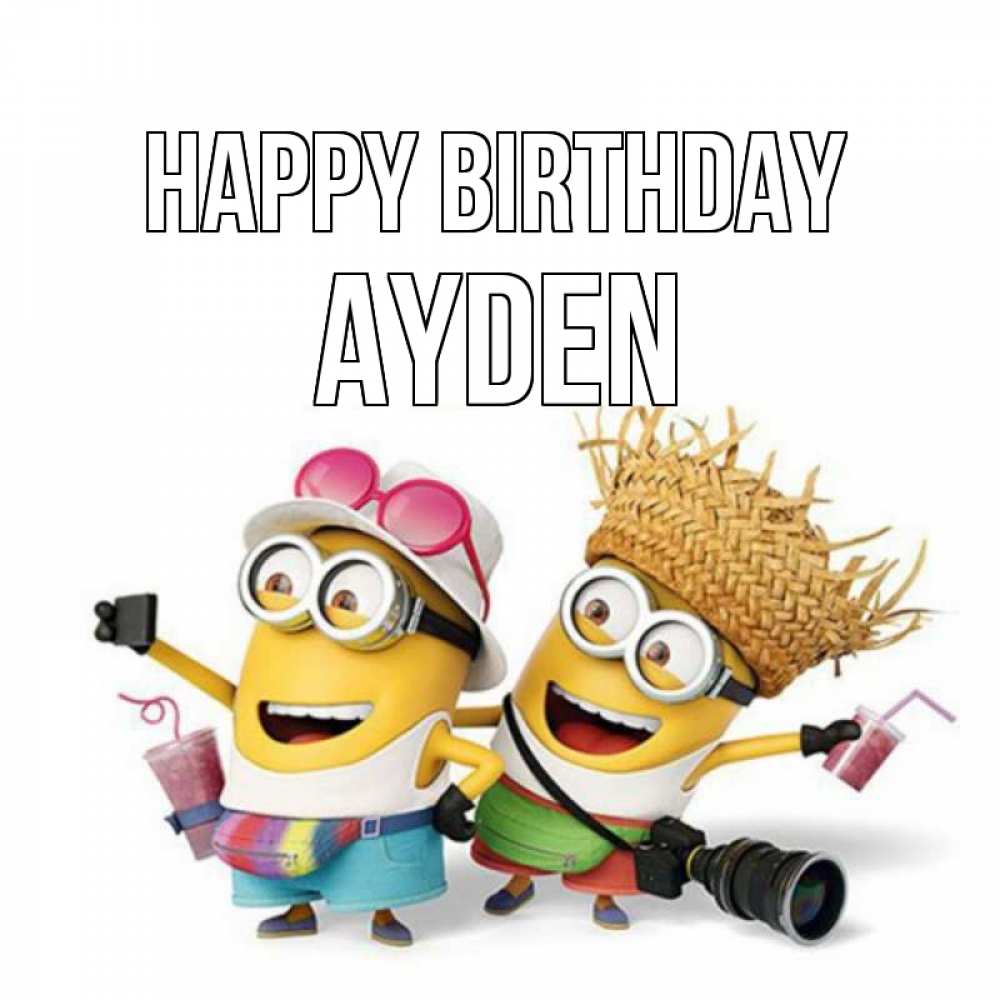 Greetings card с именем, Ayden Happy Birthday праздник с танцами Greetings with text for free download 
