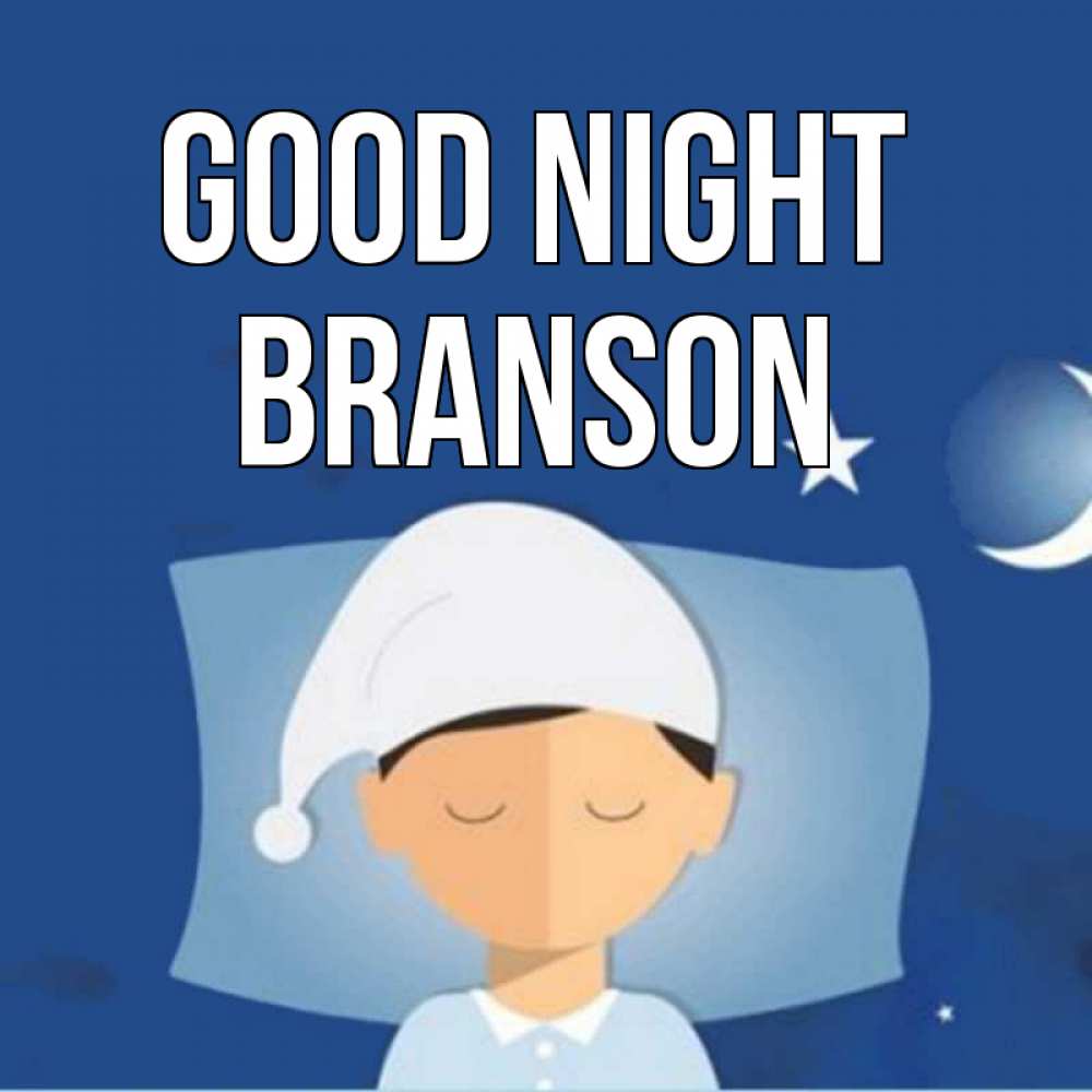 Greetings card с именем, Branson Good night подушка и шапочка Greetings with text for free download 