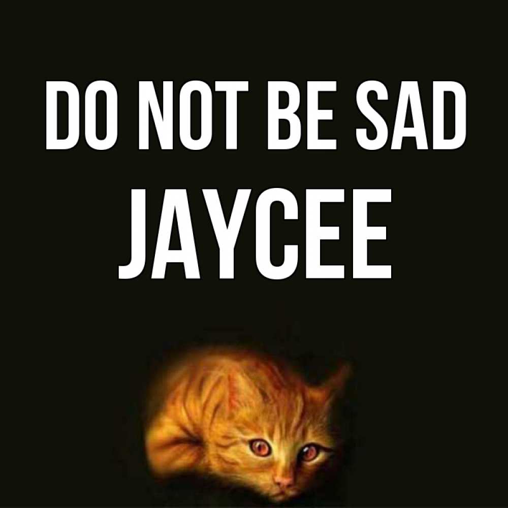 Greetings card с именем, Jaycee Do not be sad лежащий кот в темноте Greetings with text for free download 