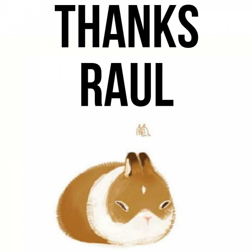 Greetings card с именем, Raul Thanks коричнево белый домашний питомец Greetings with text for free download 