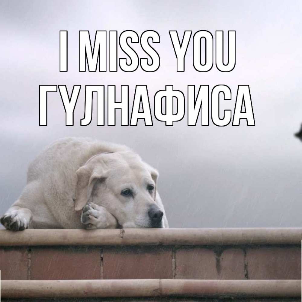 Greetings card с именем, ГҮЛНАФИСА I miss you ждет Greetings with text for free download 